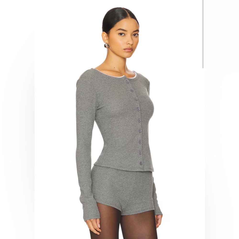 Lovers and Friends Darby Cardigan in Dark Grey - Picture 3 of 5